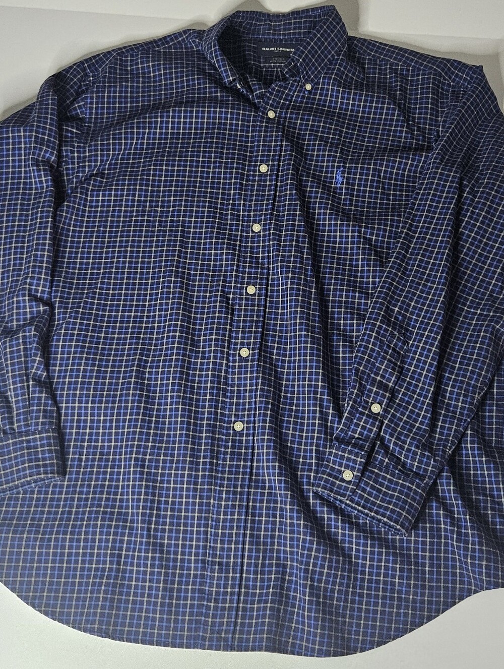 Ralph Lauren Golf  Button Down Shirt Mens XL Blue Plaid Classic